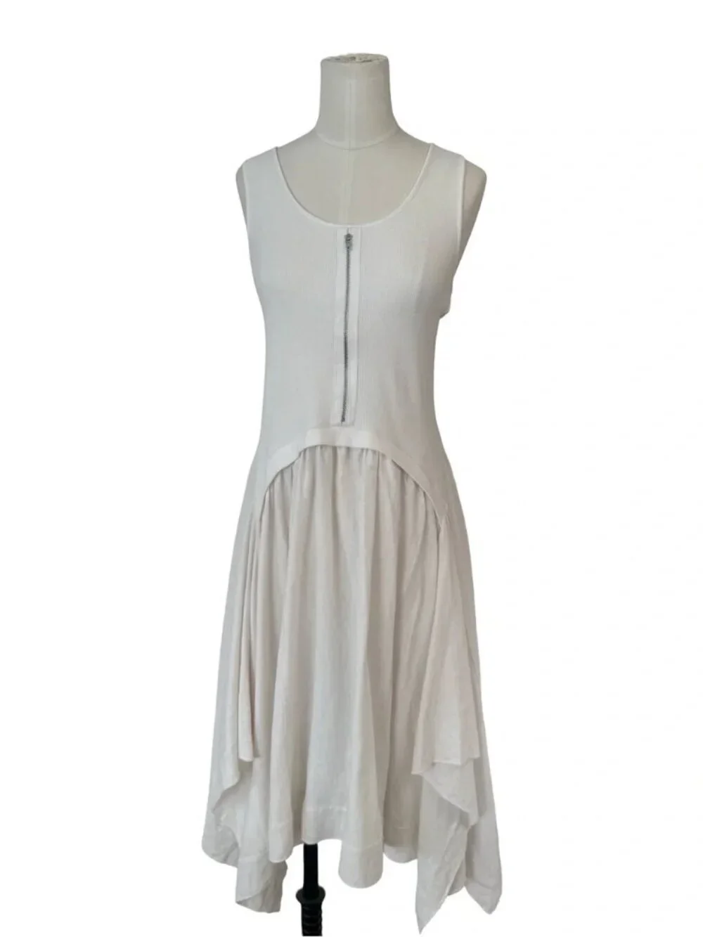 For Cynthia Viscose & Linen handkerchief White Dress - Picture 6 of 7